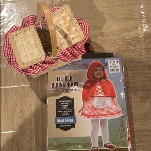 Lil’ Red Riding Hood Halloween Costume & Accessory Basket! 0-6 months